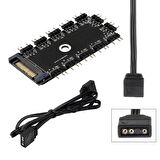 fan çoklayıcı 5V 3 Pin ARGB RGB Led Fan Çoklayıcı 11 port