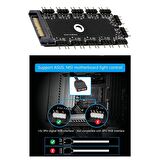 fan çoklayıcı 5V 3 Pin ARGB RGB Led Fan Çoklayıcı 11 port