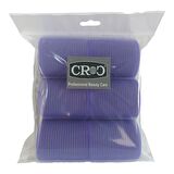 Croc 1203 Mor Cırtlı Sünger Bigudi 6Lı Çap 5Cm +10lu Plastik Saç Pensi