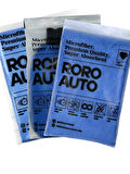 Roro Auto Alpler Mavi Mikrofiber Oto Temizlik Seti Araç Kurulama Havlusu Cam Bezi Yıkama Eldiveni