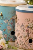 Flora Desenli Metal Patateslik Soğanlık Sarımsaklık 3'lü Set Kapaklı Metal Sebzelik Seti Flora