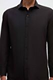 D'S Damat Slim Fit Siyah Italyan Yaka Dar Kesim Klasik Kravatlık Uzun Kollu Kolay Ütülenebilir Nefes 2HF02ORT5185