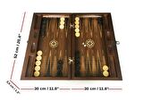 Smarty Carved Oymalı Tavla Koyu Ceviz