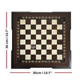 Flat Ayaklı Ahşap Satranç Tablası Küçük Ceviz 35x35cm
