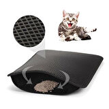 caselka® Kedi Tuvalet Önü Kum Toplayıcı Temizleyici Elekli Gri Paspas