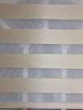 Zebra Stor Perde Organze Bej Etek Dilimli STB905