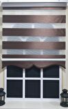 Zebra Stor Perde Kahverengi  Etek Dilimli ST 004