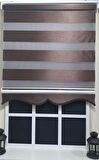 Zebra Stor Perde Kahverengi  Etek Dilimli ST 004