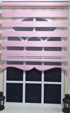 Zebra Stor Perde Pembe  Etek Dilimli ST 005