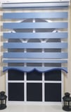 Zebra Stor Perde Mavi Etek Dilimli ST 006