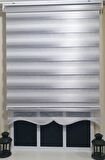 Zebra Stor Perde Gri Renk Geçişli Etek Dilimli ST 013