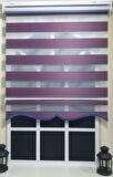 Pliseli Zebra Stor Perde Bordo Mavi Etek Dilimli ST 017