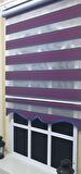 Pliseli Zebra Stor Perde Bordo Mavi Etek Dilimli ST 017