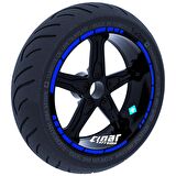 Moto GP Stili Jant Şeridi Sticker Reflektif & Floresan Renkler Çınar Extreme  Reflektif Mavi