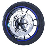 Moto GP Stili Jant Şeridi Sticker Reflektif & Floresan Renkler Çınar Extreme  Reflektif Mavi