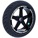 Moto GP Stili Jant Şeridi Sticker Reflektif & Floresan Renkler Çınar Extreme  Reflektif Gri