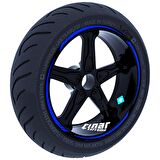 4 Parçalı Keskin Jant Şeridi Sticker Reflektif & Floresan Renkler Çınar Extreme  Reflektif Mavi