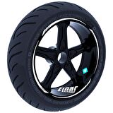4 Parçalı Keskin Jant Şeridi Sticker Reflektif & Floresan Renkler Çınar Extreme  Reflektif Gri