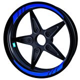 Moto GP İç Jant Şeridi Sticker Reflektif & Floresan Renkler Çınar Extreme  Reflektif Mavi