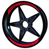 Moto GP İç Jant Şeridi Sticker Reflektif & Floresan Renkler Çınar Extreme  Reflektif Kırmızı