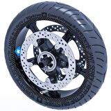 4 Parçalı Kesikli Jant Şeridi Sticker Reflektif & Floresan Renkler Çınar Extreme  Siyah Karbon Fiber