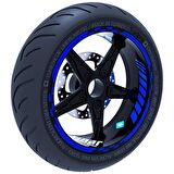 Moto GP İç Dış Jant Şeridi Takım Sticker Reflektif & Floresan Renkler Çınar Extreme  Reflektif Mavi