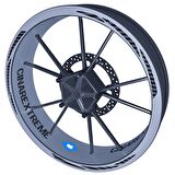 3 Parça Tasarımlı Jant Şeridi Sticker Reflektif & Floresan Renkler Çınar Extreme  Siyah Karbon Fiber