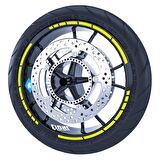 Floresan Sarı Moto GP Stili Jant Şeridi Sticker Çınar Extreme