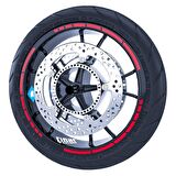 Reflektif Kırmızı Moto GP Stili Jant Şeridi Sticker Çınar Extreme