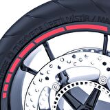 Reflektif Kırmızı Moto GP Stili Jant Şeridi Sticker Çınar Extreme