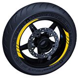 Reflektif Koyu Sarı Moto GP İç Jant Şeridi Sticker Çınar Extreme