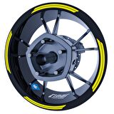 Floresan Sarı Double Stripe Jant Şeridi Sticker Çınar Extreme
