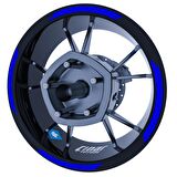 Reflektif Mavi Double Stripe Jant Şeridi Sticker Çınar Extreme