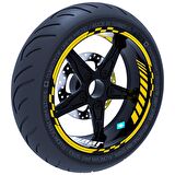 Reflektif Koyu Sarı Moto GP İç Dış Jant Şeridi Takım Sticker Çınar Extreme