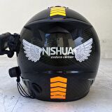 Ok Tasarımlı Floresan Turuncu Çamurluk Kask Sticker Çınar Extreme 