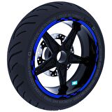 Moto GP Yarış Bayraklı Jant Şeridi Sticker Reflektif & Floresan Renkler Çınar Extreme  Reflektif Mavi