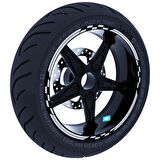Moto GP Yarış Bayraklı Jant Şeridi Sticker Reflektif & Floresan Renkler Çınar Extreme  Reflektif Gri