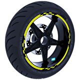 Moto GP Yarış Bayraklı Jant Şeridi Sticker Reflektif & Floresan Renkler Çınar Extreme  Floresan Sarı