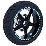 Moto GP Yarış Bayraklı Jant Şeridi Sticker Reflektif & Floresan Renkler Çınar Extreme  Nane Yeşili