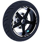 Moto GP Yarış Bayraklı Jant Şeridi Sticker Reflektif & Floresan Renkler Çınar Extreme  Gümüş