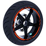 Moto GP Yarış Bayraklı Floresan Turuncu Jant Şeridi Sticker Çınar Extreme