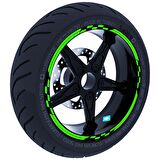 Moto GP Yarış Bayraklı Floresan Yeşil Jant Şeridi Sticker Çınar Extreme