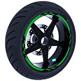 Moto GP Yarış Bayraklı Orman Yeşili Jant Şeridi Sticker Çınar Extreme 