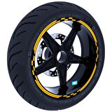 Moto GP Yarış Bayraklı Limon Sarısı Jant Şeridi Sticker Çınar Extreme 