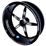 3 Parça Tasarımlı Jant Şeridi Sticker Reflektif & Floresan Renkler Çınar Extreme  Taş Grisi