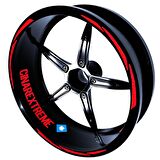 3 Parça Tasarımlı Reflektif Kırmızı Jant Şeridi Sticker Çınar Extreme 