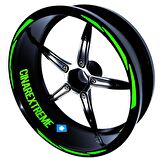 3 Parça Tasarımlı Floresan Yeşil Jant Şeridi Sticker Çınar Extreme 
