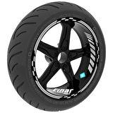 Moto GP İç Dış Jant Şeridi Takım Sticker Reflektif & Floresan Renkler Çınar Extreme  Gümüş
