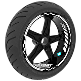 Moto GP İç Dış Jant Şeridi Takım Sticker Reflektif & Floresan Renkler Çınar Extreme  Süt Beyaz