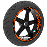 Moto GP İç Dış Jant Şeridi Takım Sticker Reflektif & Floresan Renkler Çınar Extreme  Alev Turuncusu